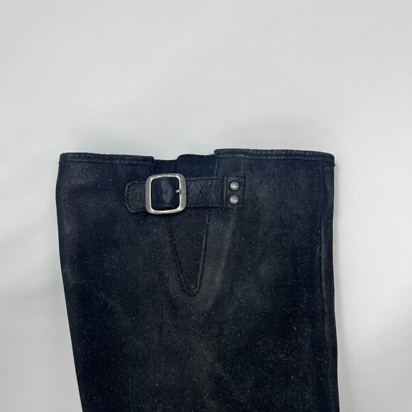 L.L. Bean Deerfield Rustic women's boots 7.5 tall leather riding black buckle - Picture 4 of 14